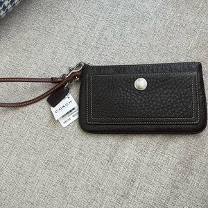 Coach soft leather pebble wristlet